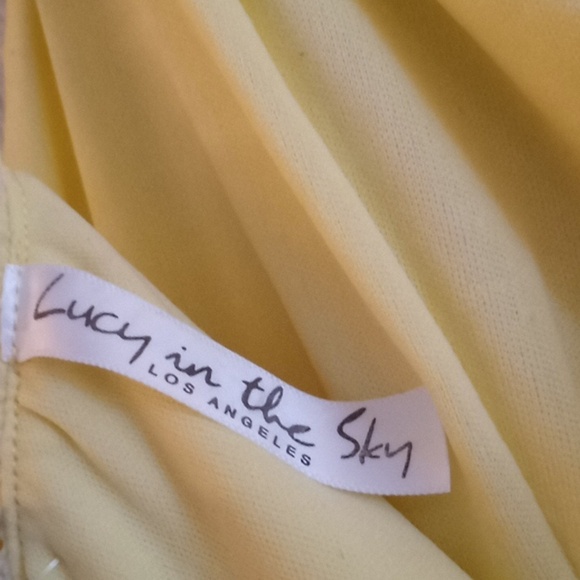 Lucy in the Sky Pastel Butter Yellow/White Swiss Dot Ruffle Sweetheart N… - Picture 4 of 4